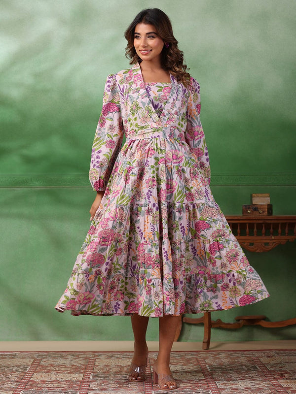 Floral Print A-Line Dress dress Sanskruti Homes 