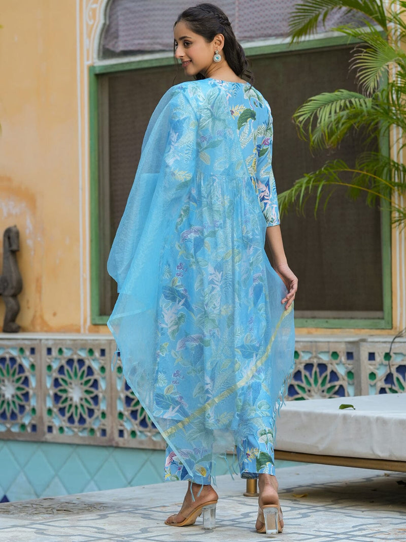 Women Russian silk 3pcs kurta set Kurti Dupatta set Pant Rangdeep-Fashions 