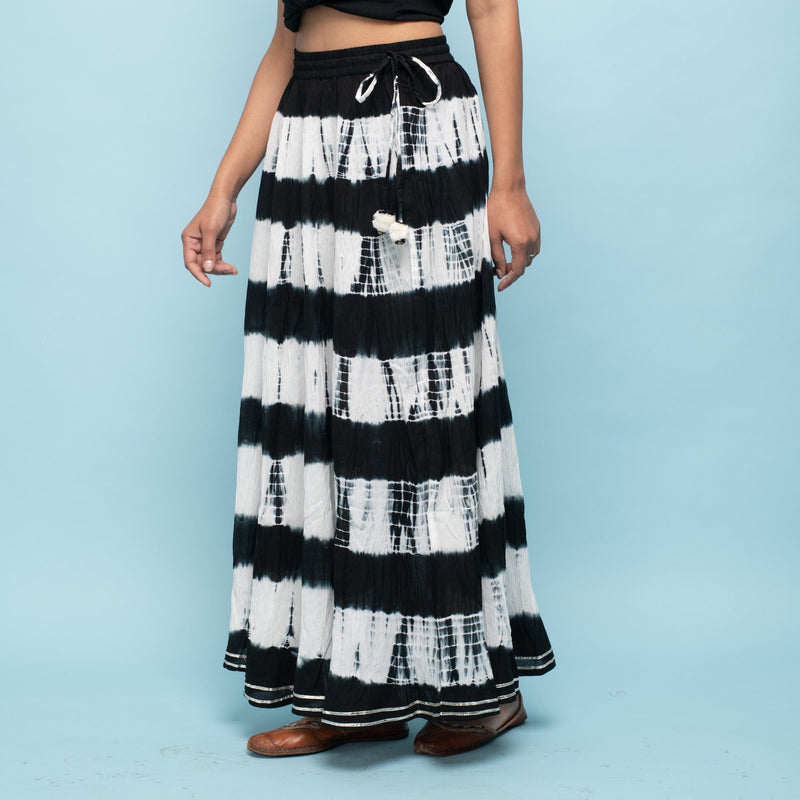 Rang Deep Women Black-Grey Long Tyi-dye Skirt Skirt Skirt Rangdeep-Fashions 