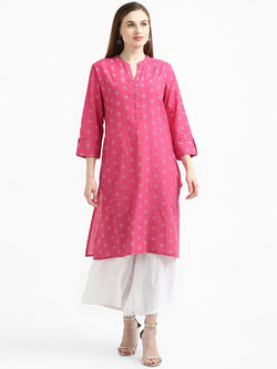 RangDeep Blush Pink Cotton Kurta Kurti Rangdeep-Fashions Small 