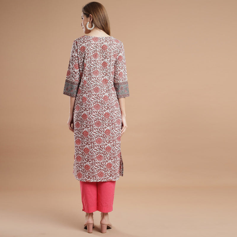 RANGDEEP FLORAL PRINT RAYON WOMEN'S STRAIGHT KURTA Rayon kurta Rangdeep-Fashions 