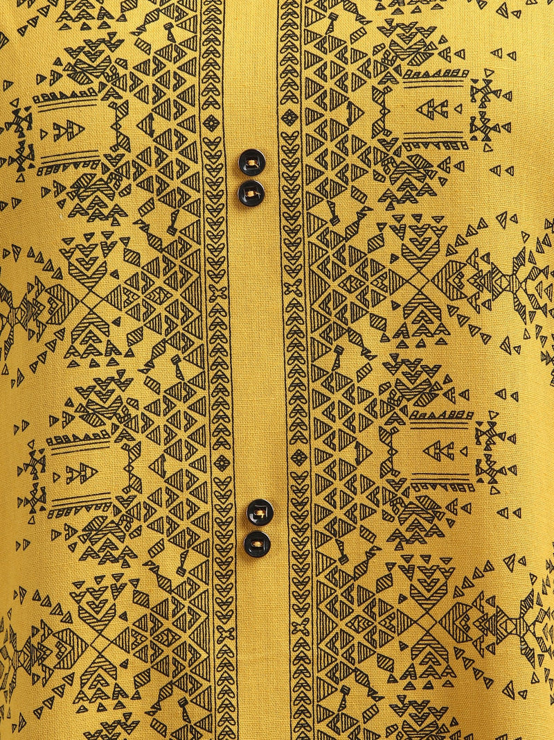 RangDeep Yellow Printed Asymmetric Kurta Kurti Rangdeep-Fashions 