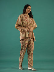 Black Cotton Printed Kaftan and Pajama Set (Copy) Kaftan Set SANSKRUTI HOMES 