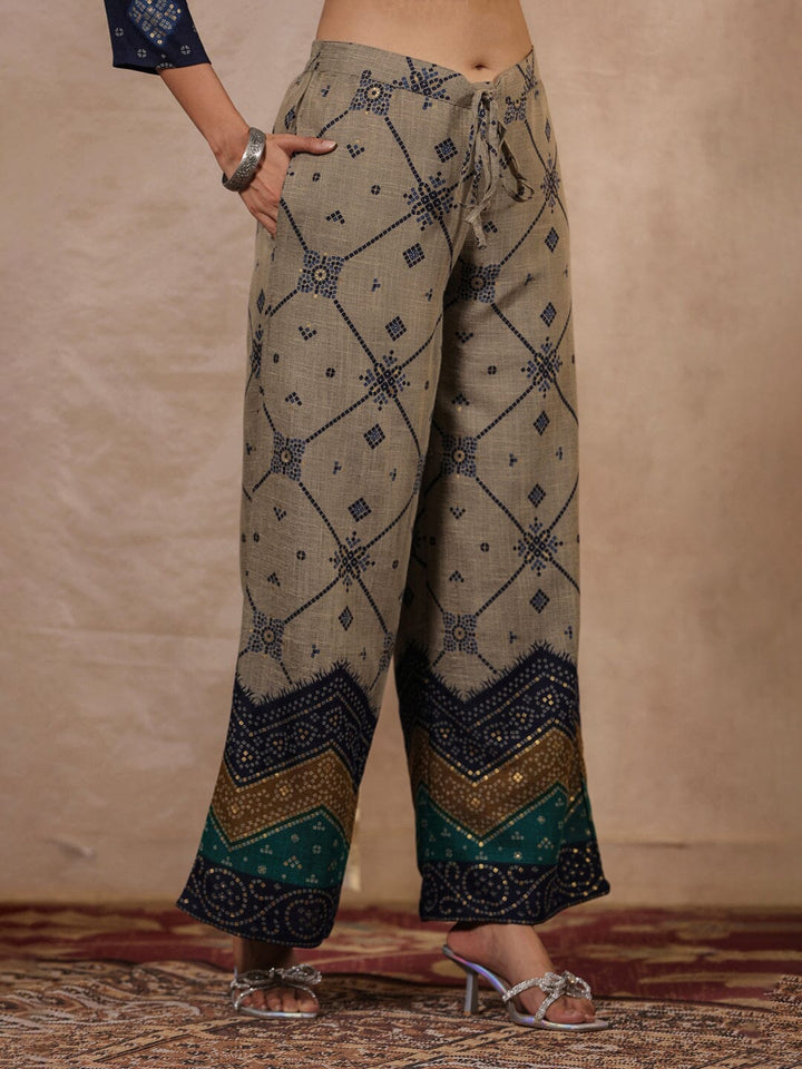 Blue Printed Kurta Set with Dupatta Kurta set Rangdeep-Fashions 