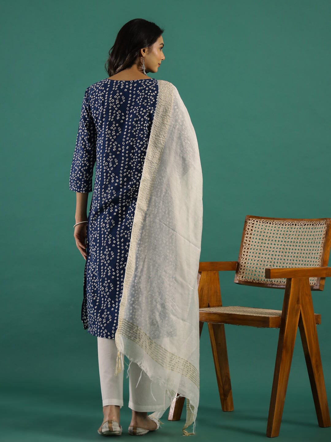 Blue & White Kurta Set muslin kurta Rangdeep-Fashions 