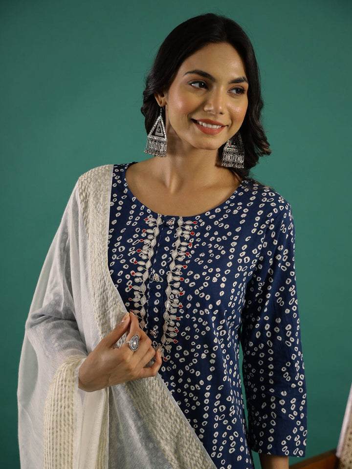 Blue & White Kurta Set muslin kurta Rangdeep-Fashions 