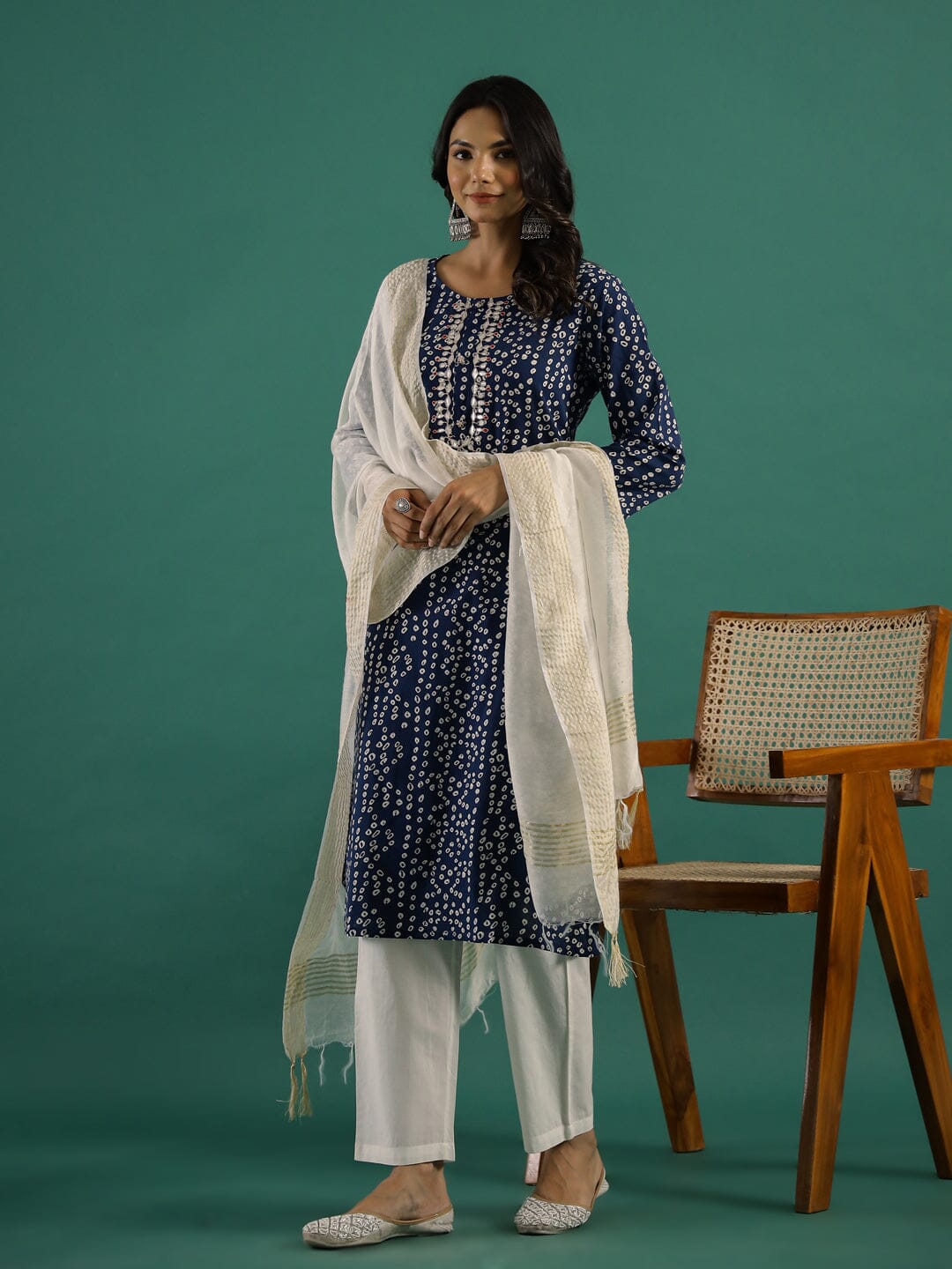 Blue & White Kurta Set muslin kurta Rangdeep-Fashions 