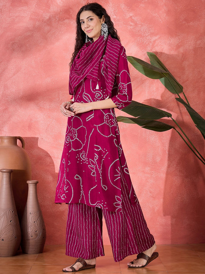 Brown Pure Cotton Calf Length Round Neck Kurta set for Women Kurta set Rangdeep 