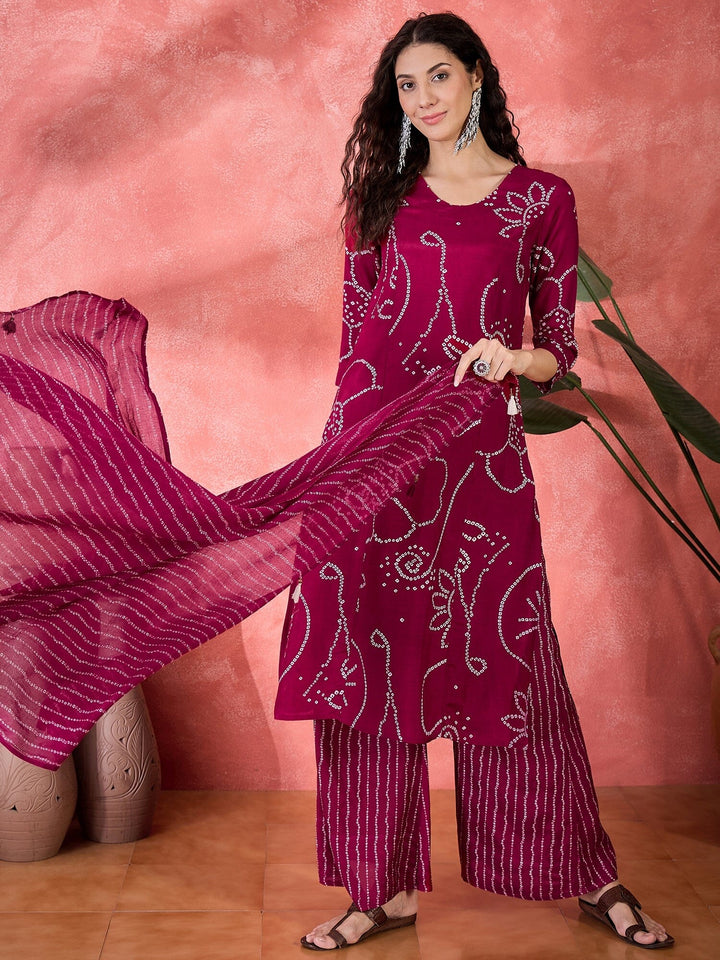 Brown Pure Cotton Calf Length Round Neck Kurta set for Women Kurta set Rangdeep 