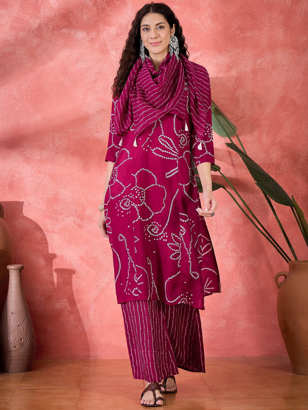 Brown Pure Cotton Calf Length Round Neck Kurta set for Women Kurta set Rangdeep 