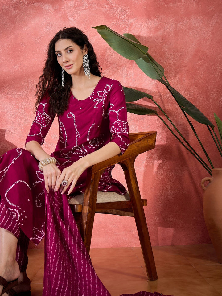 Brown Pure Cotton Calf Length Round Neck Kurta set for Women Kurta set Rangdeep 