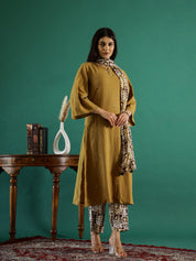 Brown Solid Print Kurta Set Kurta set Rangdeep-Fashions 