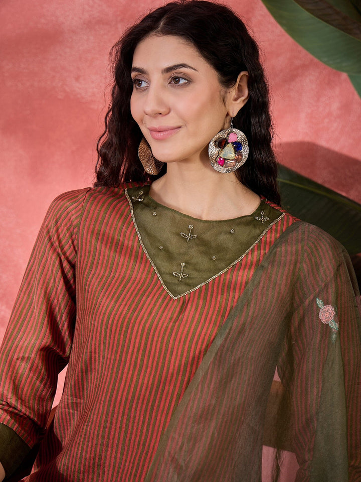 Brown Viscose Rayon Calf Length Round Neck Kurta set for Women Kurta set Rangdeep 