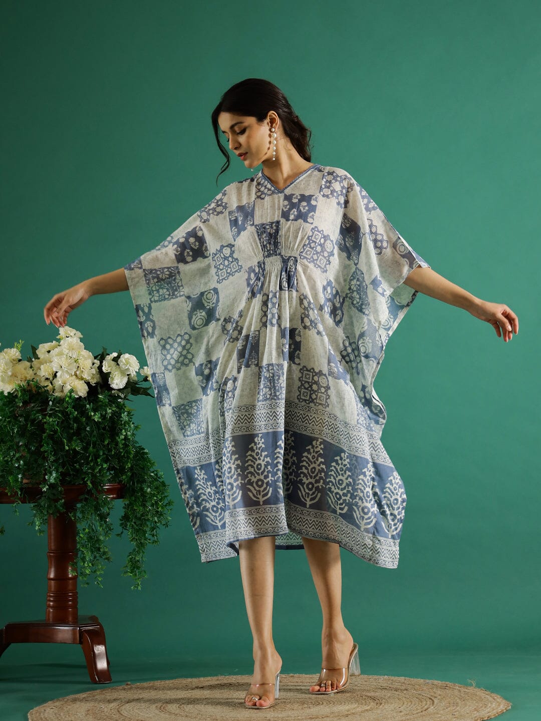 Cotton Printed Kaftan Ethnic dress SANSKRUTI HOMES 