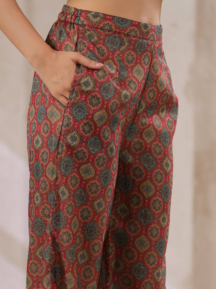 Cream Kaftan Co-ord Set with Embroidered and Printed Pants Co-ord Sets Rangdeep 