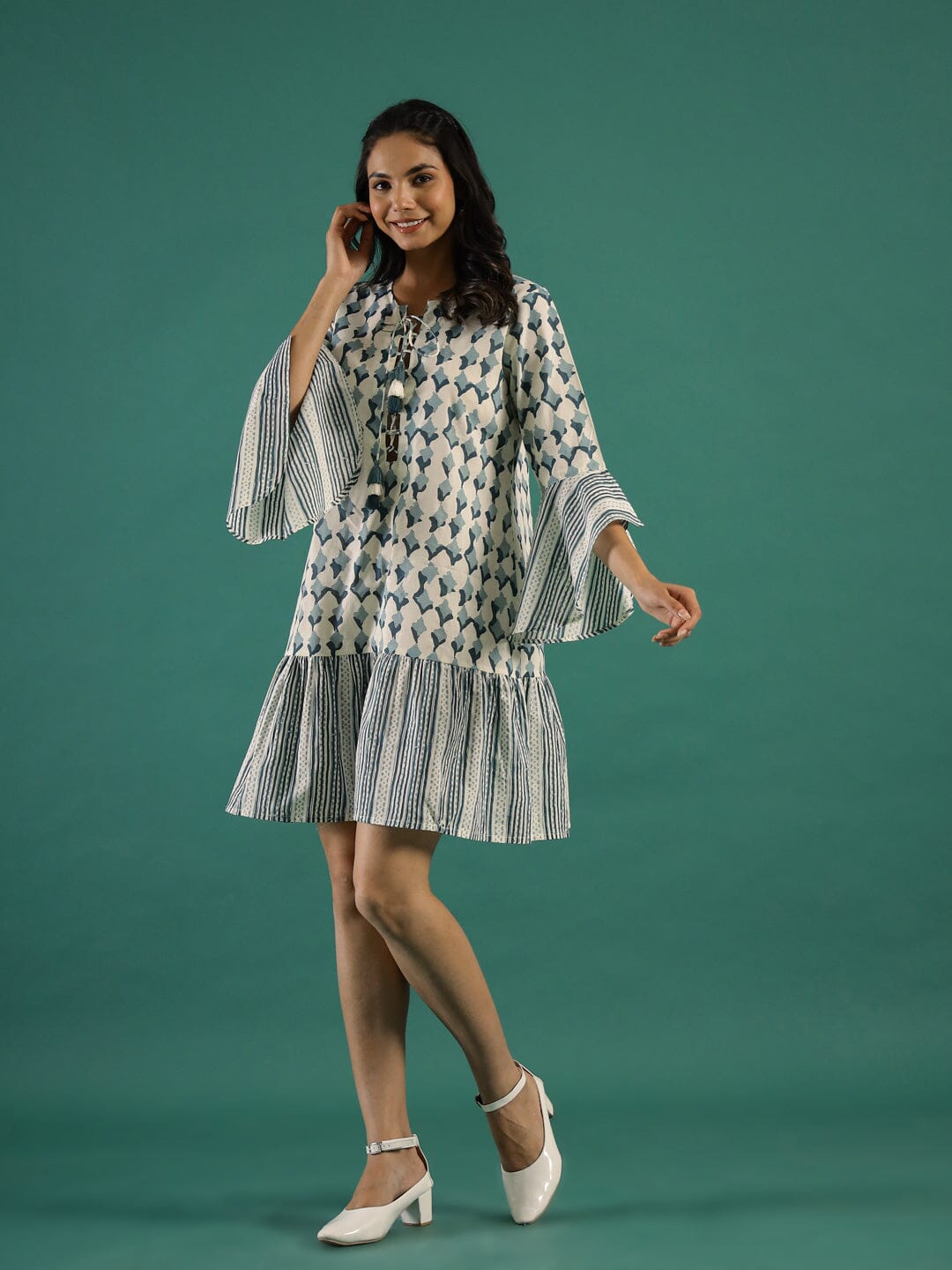 Ethnic Printed Cotton Dress for Women Ethnic dress SANSKRUTI HOMES 