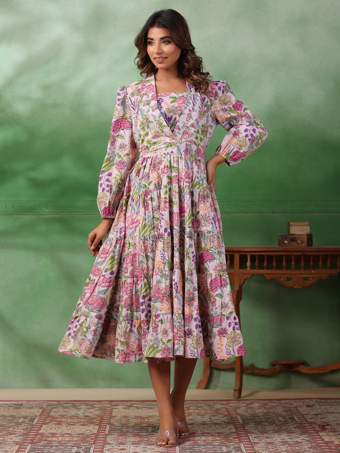 Floral Print A-Line Dress dress Sanskruti Homes 