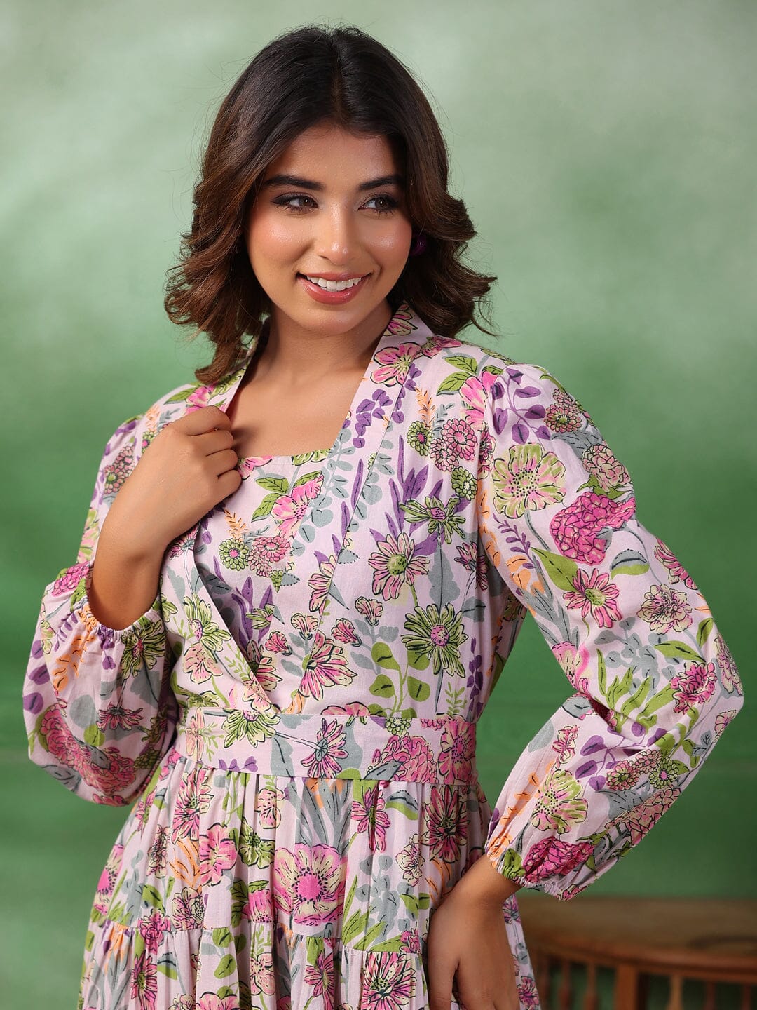 Floral Print A-Line Dress dress Sanskruti Homes 