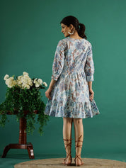 Floral Printed Cotton Dress for Women Ethnic dress SANSKRUTI HOMES 