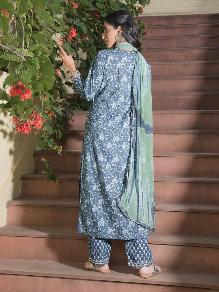 Floral Printed Cotton Kurta Set muslin kurta Rangdeep-Fashions 