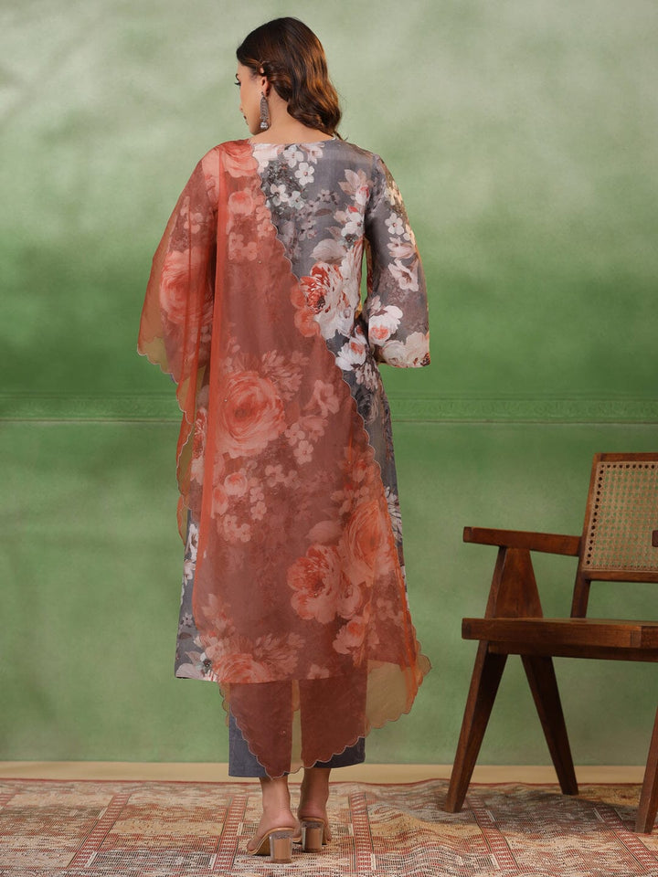 Floral Printed Cotton Kurta Set with Dupatta Kurti set SANSKRUTI HOMES 