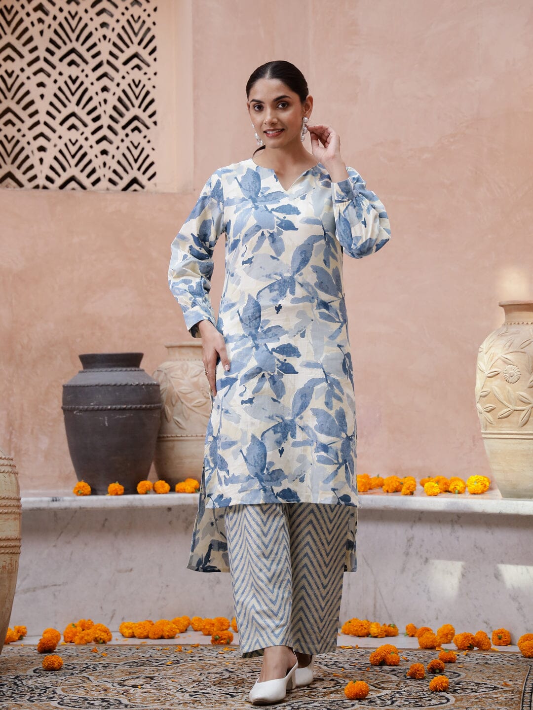 Floral Printed Kurta Set Kurti set SANSKRUTI HOMES 