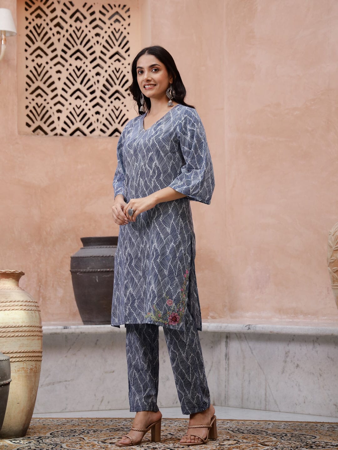 Floral Printed Kurta Set Kurti set SANSKRUTI HOMES 