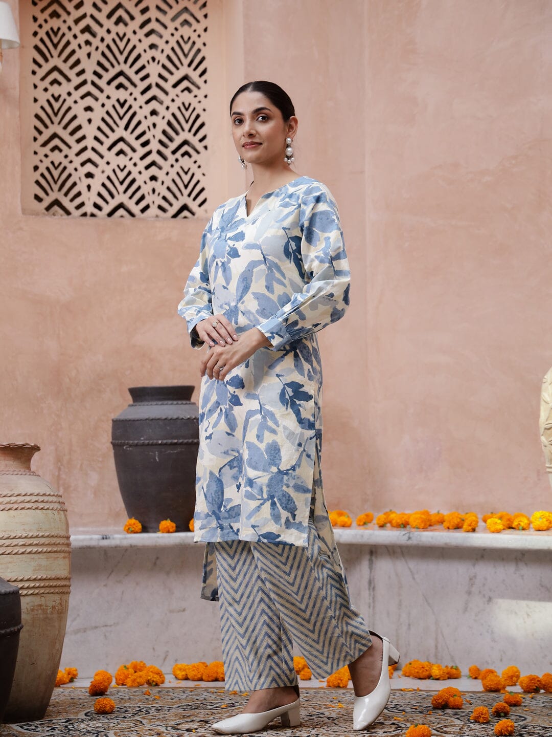 Floral Printed Kurta Set Kurti set SANSKRUTI HOMES 