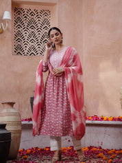 Floral Printed Kurta Set with Dupatta Kurti set SANSKRUTI HOMES 