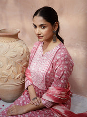 Floral Printed Kurta Set with Dupatta Kurti set SANSKRUTI HOMES 