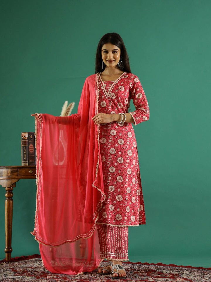 Floral Printed Pure Cotton Straight Kurta muslin kurta Rangdeep-Fashions 