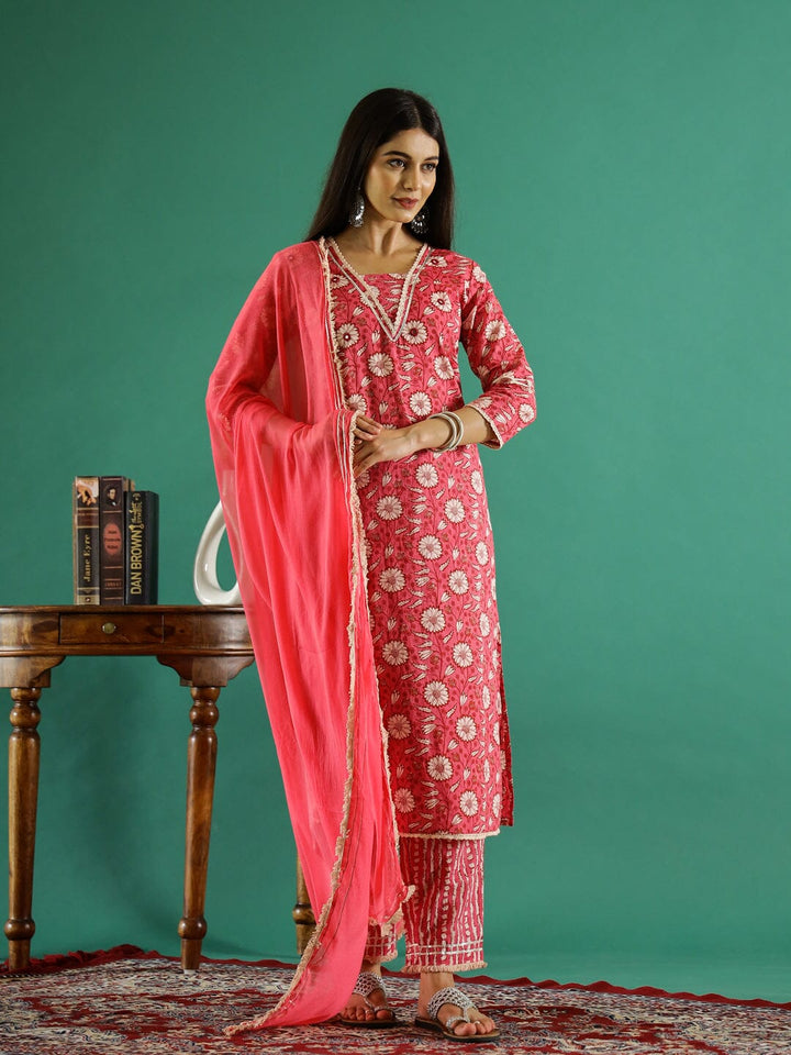 Floral Printed Pure Cotton Straight Kurta muslin kurta Rangdeep-Fashions 