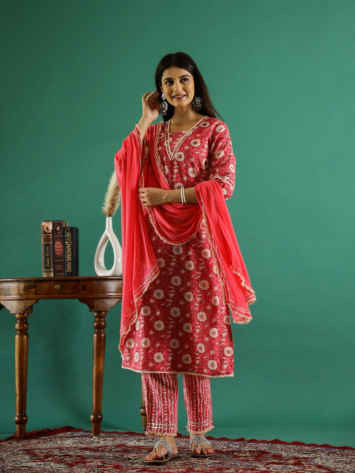 Floral Printed Pure Cotton Straight Kurta muslin kurta Rangdeep-Fashions 