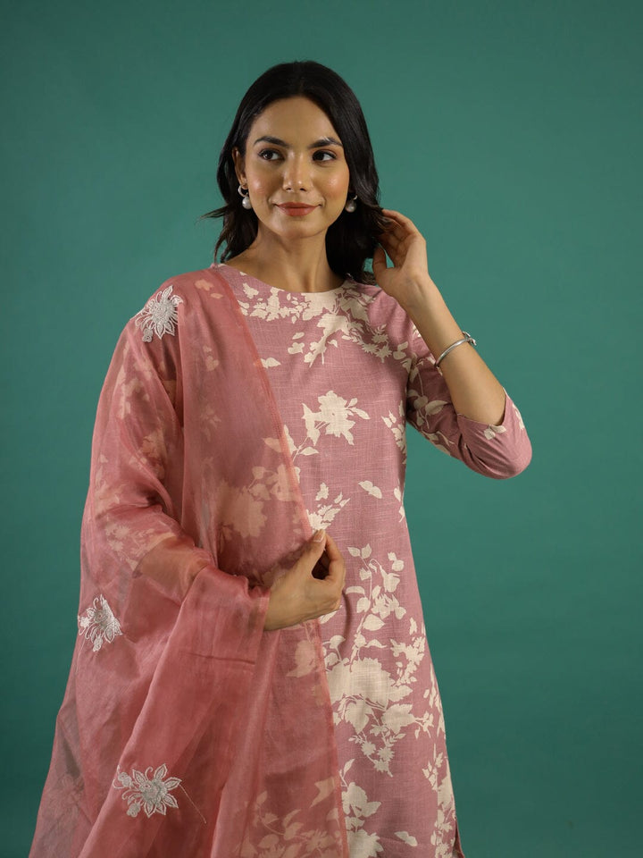 Floral Printed Thread Work Kurta Set for Women Kurti set Rangdeep-Fashions 