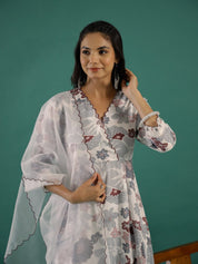 Floral Printed V-Neck Cotton Kurta Set Kurti set Rangdeep-Fashions 