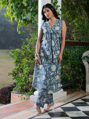 Floral Printed V-Neck Kurta Set Co-ord Sets SANSKRUTI HOMES 