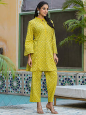 Green Floral PEPLUM Printed cotton co-ord Set Night Suit SANSKRUTI HOMES 