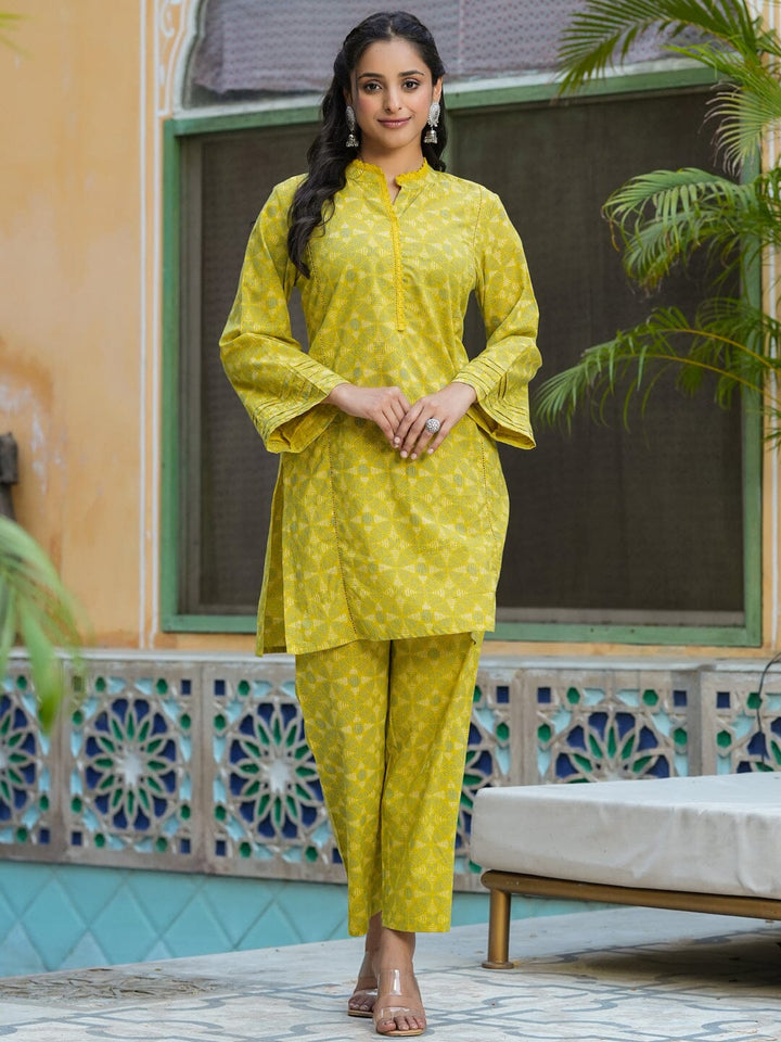 Green Floral PEPLUM Printed cotton co-ord Set Night Suit SANSKRUTI HOMES 