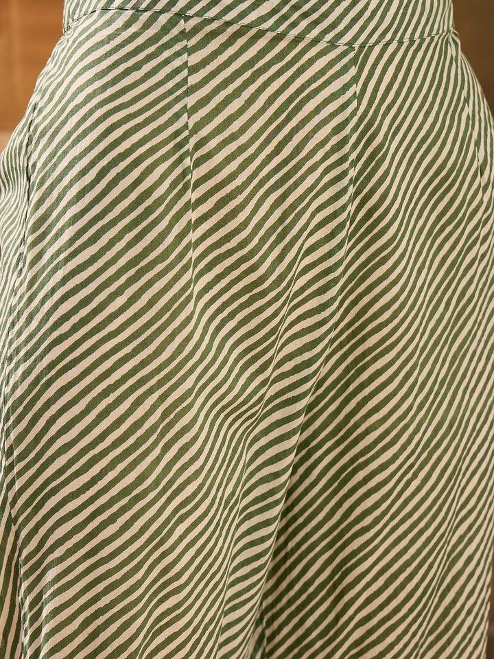 Green Pure Cotton V-Neck Kurta Set For Women Kurta set Rangdeep-Fashions 