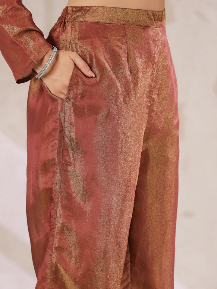 Maroon Tissue Kurta with Straight Pants and Dupatta Set for Women Kurta set Rangdeep 