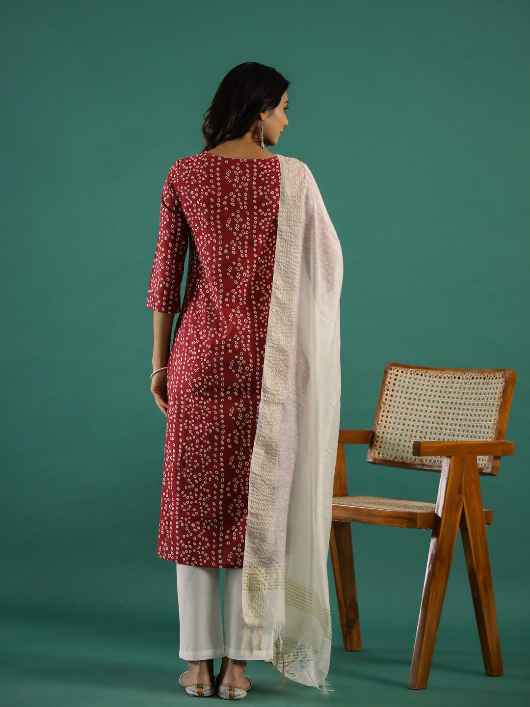 Maroon & White Printed Set muslin kurta Rangdeep-Fashions 