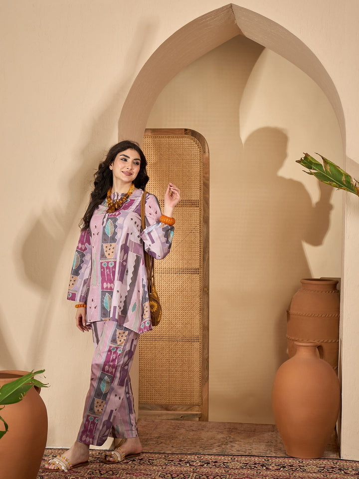 Multi Round Neck Linen Co-ords Set for Women Co-ord Sets Rangdeep-Fashions 