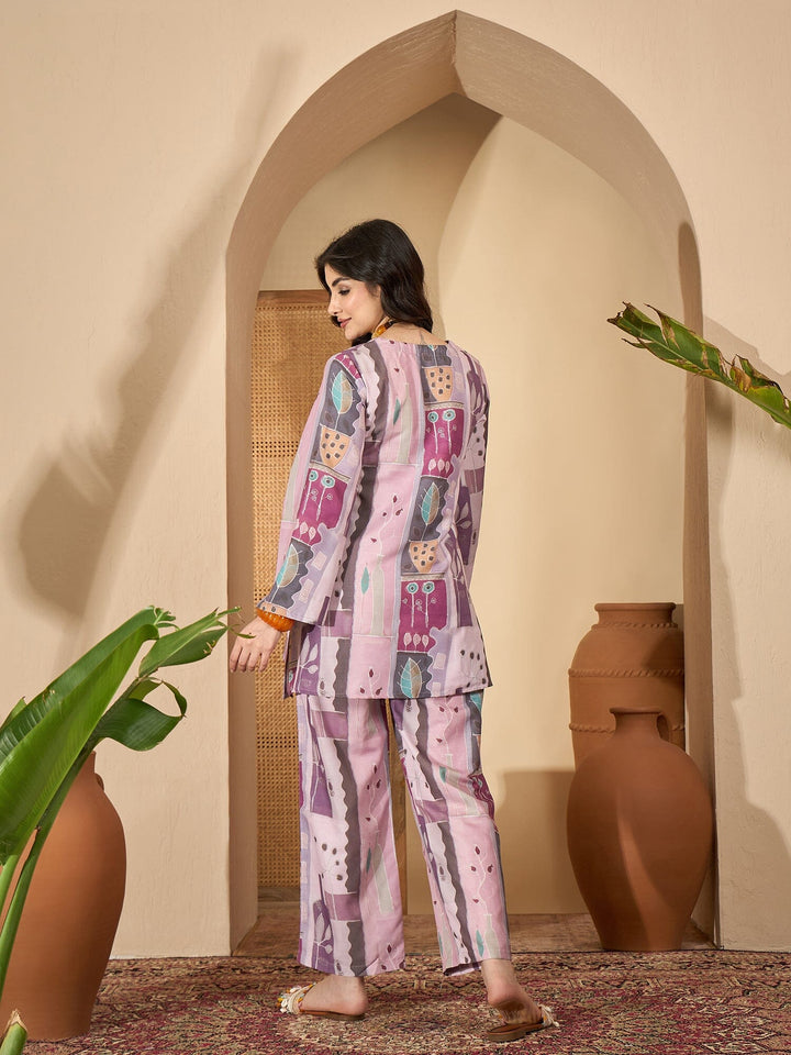 Multi Round Neck Linen Co-ords Set for Women Co-ord Sets Rangdeep-Fashions 