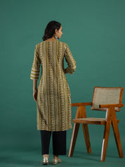 Mustard Printed Kurti Set muslin kurta Rangdeep-Fashions 