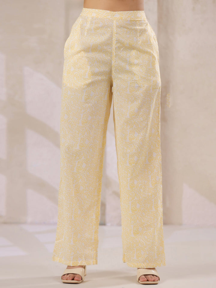 Off White Cotton Kurta Set with Yellow Flower Printed With Dupatta Kurta set Rangdeep-Fashions 