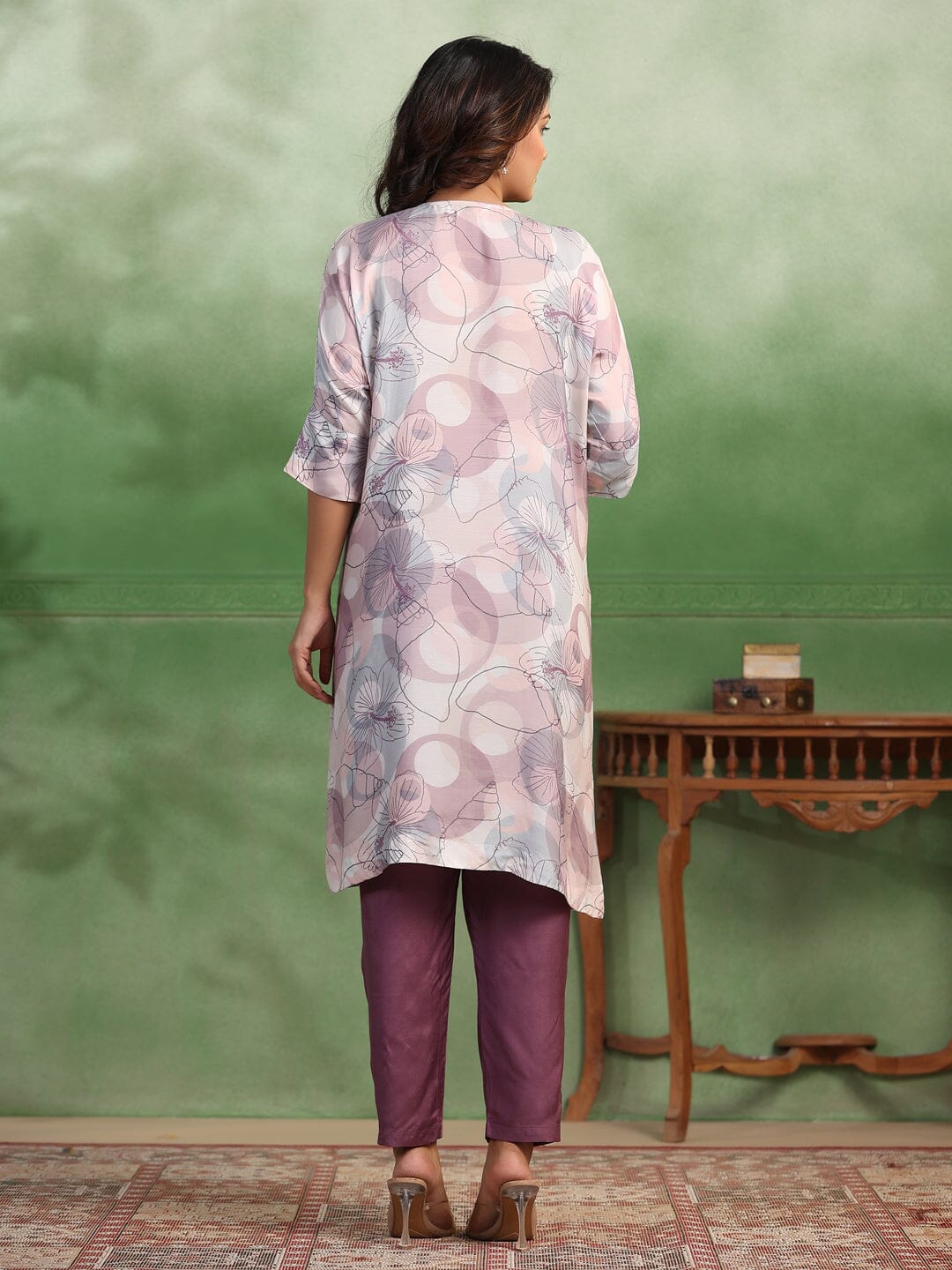 Pink Cotton Kurta Set for Women Kurti set Rangdeep-Fashions 