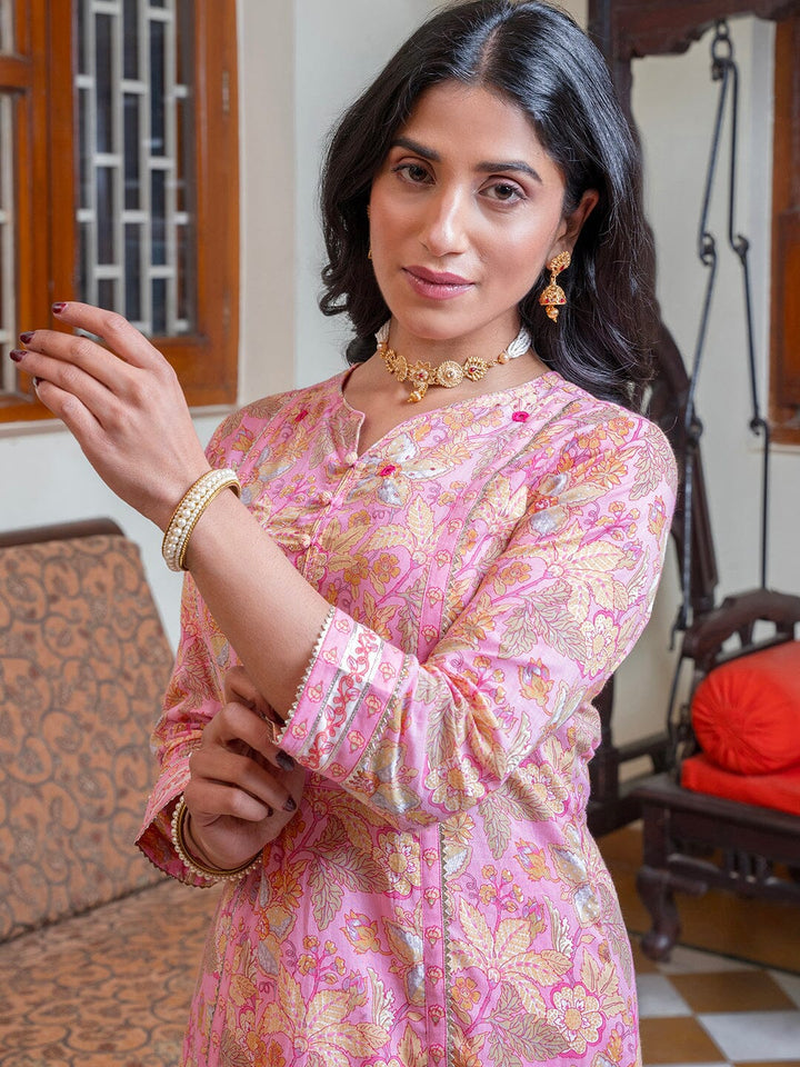 Pink Muslin Kurta for Women muslin kurta SANSKRUTI HOMES 