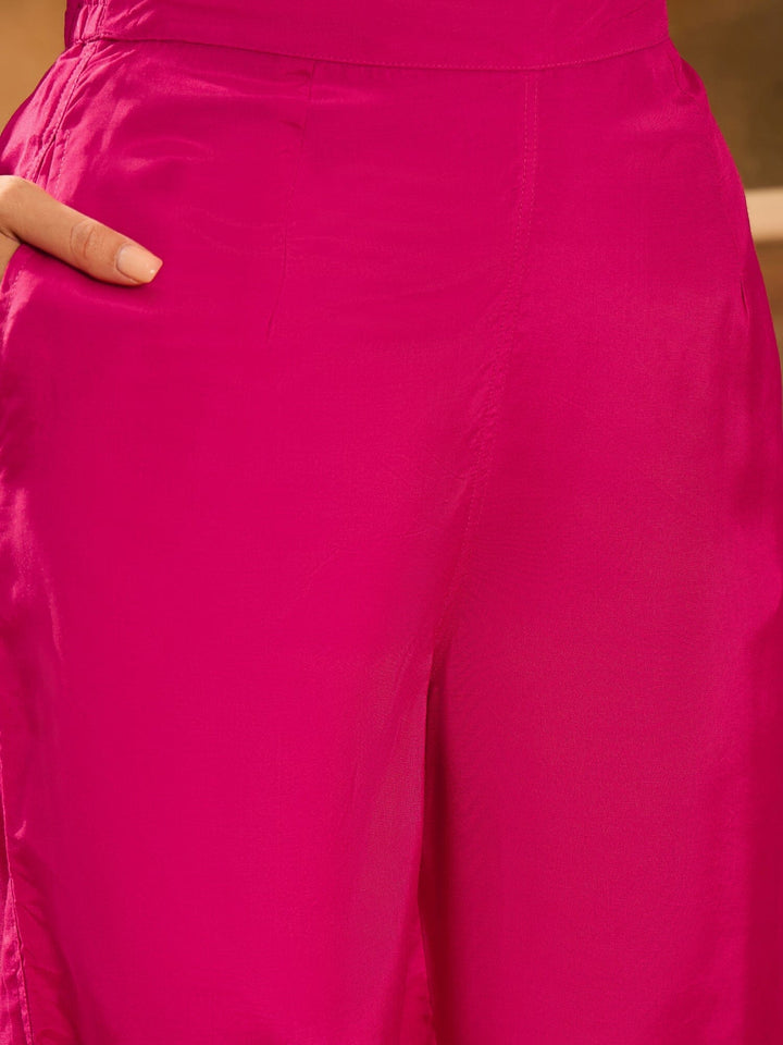 Pink V-Neck Dyed Co-ords Set for Women Co-ord Sets Rangdeep-Fashions 