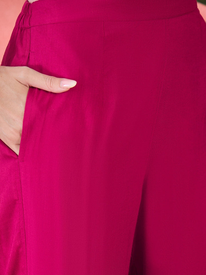 Pink Viscose Rayon Knee Length Round Neck Kurta set for Women Kurta set Rangdeep 