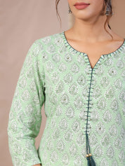 Printed Green Kurta for Women Kurta set Rangdeep-Fashions 